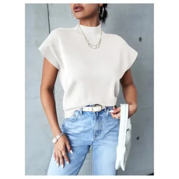 OYOANGLE Women's Ribbed Mock Neck Knit Sweater – Stylish & Comfortable