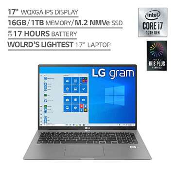 LG Gram 17Z90N - Lightweight 17" Laptop with Powerful i7 CPU