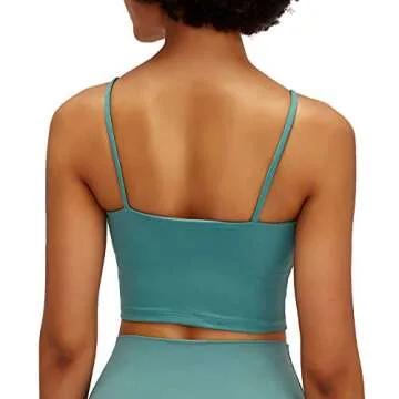 Lemedy Women Padded Sports Bra Fitness Workout Running Shirts Yoga Tank Top (XL, Teal Green)