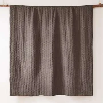 Levtex Home - Cross Stitch Cocoa Quilt Set - 100% Cotton - King/Cal King Quilt (106x92in.) + 2 King Shams (36x20in.) - Reversible - Cotton Fabric