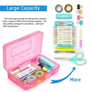 Stylish Tamaki Large Capacity Pink Pencil Box for Organizing