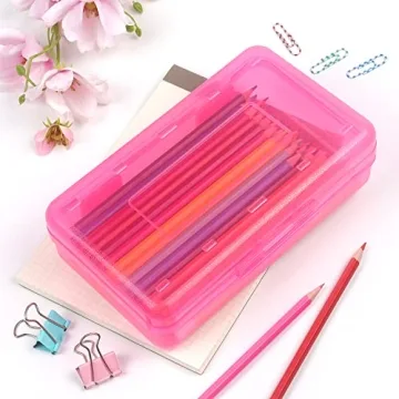 Stylish Tamaki Large Capacity Pink Pencil Box for Organizing