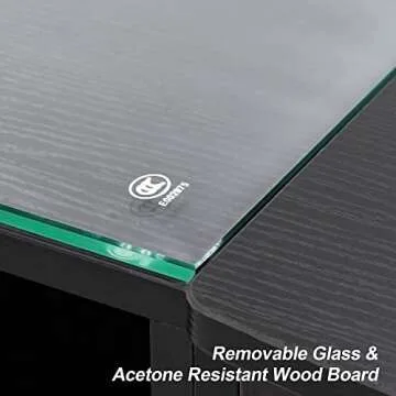 BarberPub Manicure Table with Storage Shelves