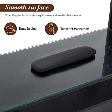 BarberPub Manicure Table with Storage Shelves