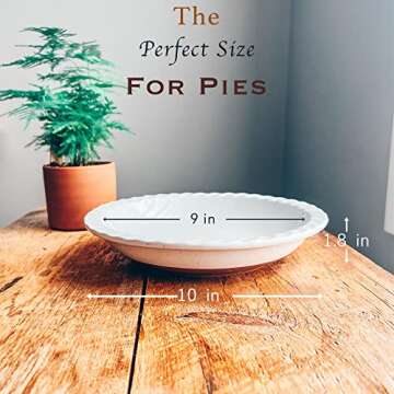Mora Ceramic Classic 9 Inch Pie Pan Set of 2 - Round Pie Plate for Baking Apple/Pumpkin Pies, Quiche...