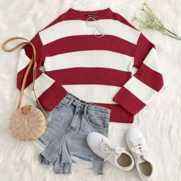 ZESICA Women's Color Block Oversized Sweater