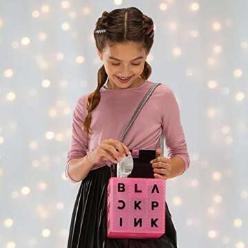 Blackpink VIP All Access Box - Includes 13 Surprises Inside, Like: Stickers, Polaroids of Lisa, Jennie, Jisoo & Rose, Phone Stand, Keychain/Lanyard, Glitter Barrettes, and Glitzy Glasses