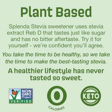 SPLENDA Stevia Zero Calorie Sweetener, Plant Based Sugar Substitute Granulated Powder, Single Serve Packets, 140 Count