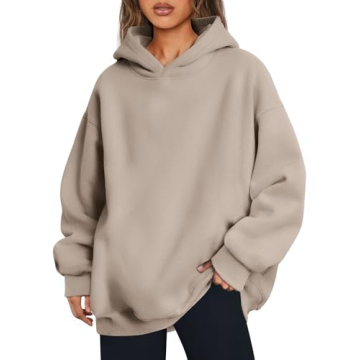 Trendy Queen Women's Oversized Fleece-Lined Pullover Hoodie