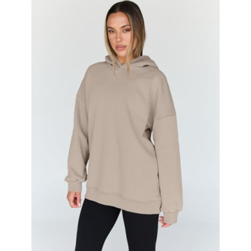 Trendy Queen Women's Oversized Fleece-Lined Pullover Hoodie