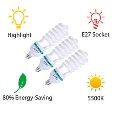Softbox Lighting Kit, 135W 5500K LED Bulb 50x70cm SoftBox with Socket Continuous Photography Lighting Kit for YouTube Video, Portrait for Studio Lighting