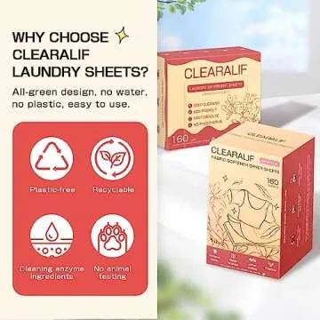 CLEARALIF All in One Laundry Detergent Sheets Kit - 160 Loads, Hypoallergenic & Eco-Friendly, Magnol...