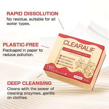 CLEARALIF All in One Laundry Detergent Sheets Kit, Magnolia Scent, 160 Loads Laundry Sheets + 160 Drying Sheets, Laundry Set Great for Travel, Softener Sheets Eco Package Friendly & Hypoallergenic