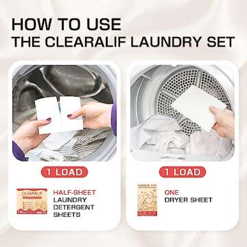 CLEARALIF All in One Laundry Detergent Sheets Kit, Magnolia Scent, 160 Loads Laundry Sheets + 160 Drying Sheets, Laundry Set Great for Travel, Softener Sheets Eco Package Friendly & Hypoallergenic