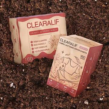 CLEARALIF All in One Laundry Detergent Sheets Kit, Magnolia Scent, 160 Loads Laundry Sheets + 160 Drying Sheets, Laundry Set Great for Travel, Softener Sheets Eco Package Friendly & Hypoallergenic