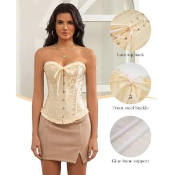 Vrapo Beige Vanilla Corset Top - Elegant Shapewear