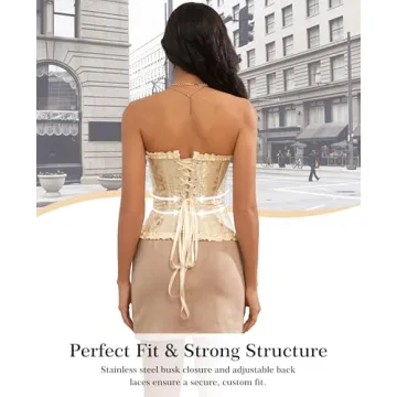 Vrapo Beige Vanilla Corset Top - Elegant Shapewear