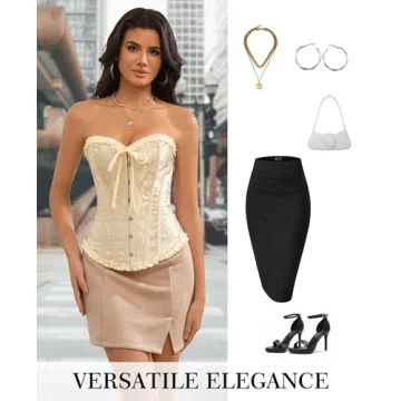 Vrapo Beige Vanilla Corset Top - Elegant Shapewear