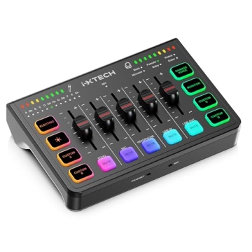 IXTECH 4 Channel Gaming Audio Mixer with RGB Effects