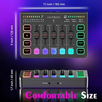 IXTECH Gaming Audio Mixer with XLR Support
