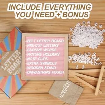 Pink Felt Letter Board 10x10in Changeable Letter Board with Letters White Precut, Felt Message Board, Oak Frame Wooden Letter Board, Baby Announcement Sign, Pregnancy Milestones Classroom Office Decor