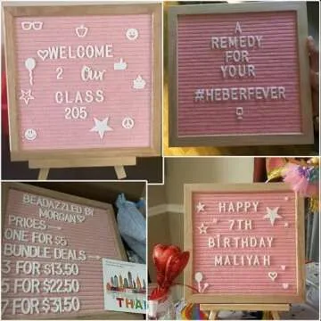 Pink Felt Letter Board 10x10in Changeable Letter Board with Letters White Precut, Felt Message Board, Oak Frame Wooden Letter Board, Baby Announcement Sign, Pregnancy Milestones Classroom Office Decor