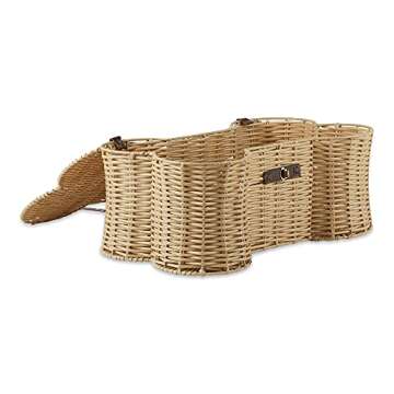 Bone Dry Pet Storage Collection Toy Basket - Bone Shape, Beige, 17.75x11x7.5"