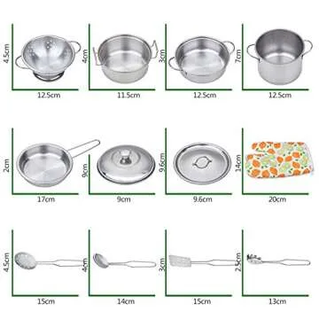 Play Pots and Pans Kids Cookware Set for Pretend Cooking