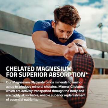 Bronson Magnesium Glycinate 200 MG per Serving Chelated for High Absorption, Gentle On Stomach, Non-GMO, 120 Vegetarian Capsules