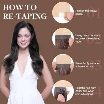 GOO GOO Tape in Hair Extensions Human Hair, 1 Jet black, 20inch 50g 20pcs, Thick Ends Straight Seamless Tape in, Invisible Tape in Hair Extensions Human Hair