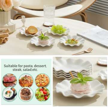 Stylish OMAYKEY Ceramic Dessert Plates Set of 18