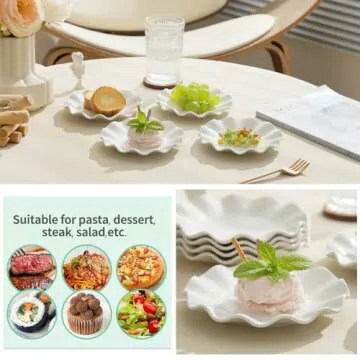 Stylish OMAYKEY Ceramic Dessert Plates Set of 18