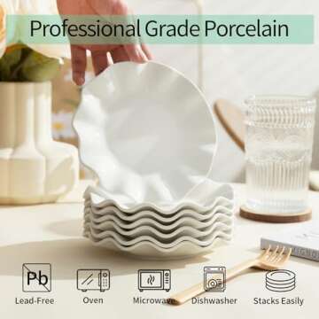 Stylish OMAYKEY Ceramic Dessert Plates Set of 18