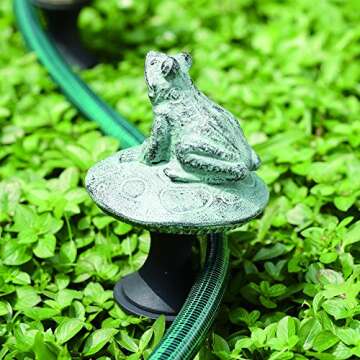 Durable Frog on Mushroom Hose Guard - Outdoor Garden Accent