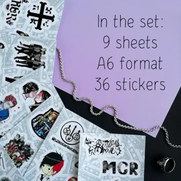 BulbaCraft MCR Stickers - 36 Waterproof Rock Band Decals