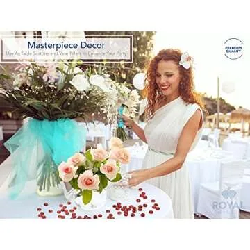 Royal Imports Glass Flat Marbles Stones Rocks, Party Table Scatter, Wedding Centerpieces Decor, Aquarium Pebbles, Vase Filler Gems, 5 LBS (Approx 500 pcs), Red