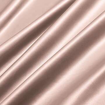 Ersmak 7 Pieces Satin Sheets Set Queen Size, Luxury Silky Champagne Satin Bed Sheets Set with 1 Deep Pocket Fitted Sheet, 1 Soft Flat Sheet, 4 Queen Pillowcases and 1 Body Pillowcase