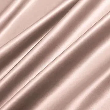 Ersmak 7 Pieces Satin Sheets Set Queen Size, Luxury Silky Champagne Satin Bed Sheets Set with 1 Deep Pocket Fitted Sheet, 1 Soft Flat Sheet, 4 Queen Pillowcases and 1 Body Pillowcase