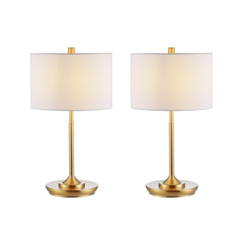 Elegant Safavieh Lighting Taren Table Lamp Set – Modern Brass Gold