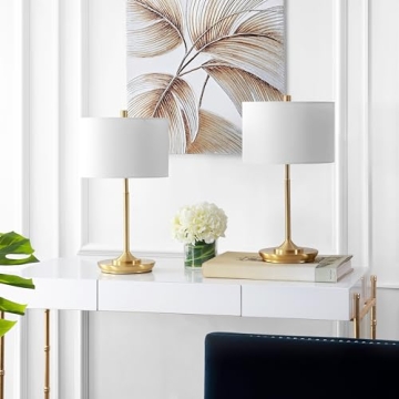 Stylish Safavieh Taren Table Lamp Set - Modern Brass Gold