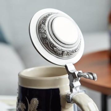 HAUCOZE Beer Stein Mug - German Bavarian Drinking Mug