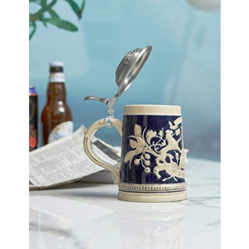 HAUCOZE Beer Stein Mug - German Bavarian Drinking Mug