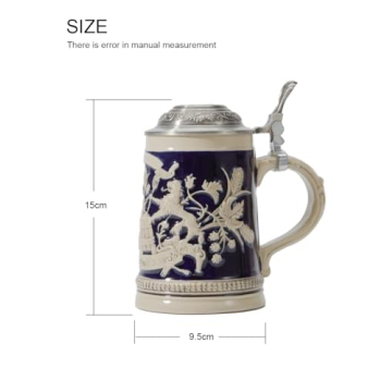 HAUCOZE Beer Stein Mug - German Bavarian Drinking Mug