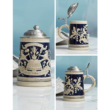 HAUCOZE Beer Stein Mug - German Bavarian Drinking Mug