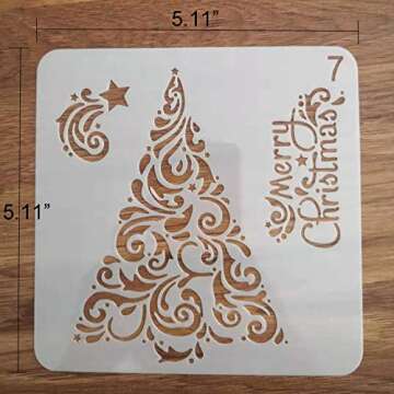 8 Pcs Christmas Stencils Template - Reusable Holiday Craft Stencils for DIY Decoration