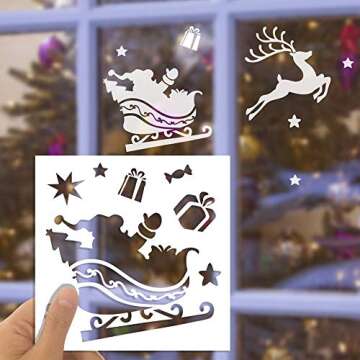 8 Pcs Reusable Christmas Craft Stencils for Holiday Fun