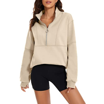 MISSACTIVER Women’s Oversized Half Zip Sweatshirt - Perfect for Casual Wear