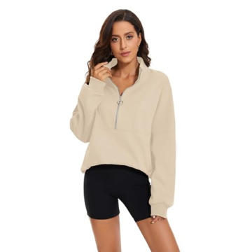 MISSACTIVER Women’s Oversized Half Zip Sweatshirt - Perfect for Casual Wear