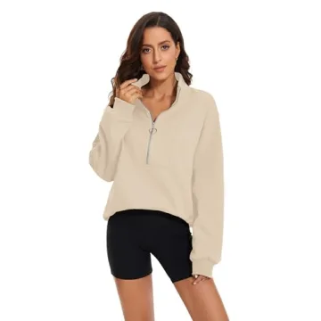 MISSACTIVER Women’s Oversized Half Zip Sweatshirt - Perfect for Casual Wear