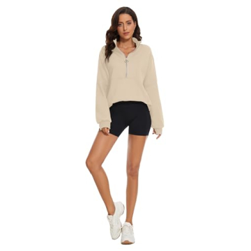 MISSACTIVER Women’s Oversized Half Zip Sweatshirt - Perfect for Casual Wear